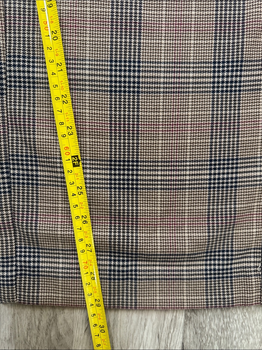Old Navy Brown Plaid Taylor Wide Leg Trouser Dress Pants with Black Check. SizeL - Picture 8 of 13